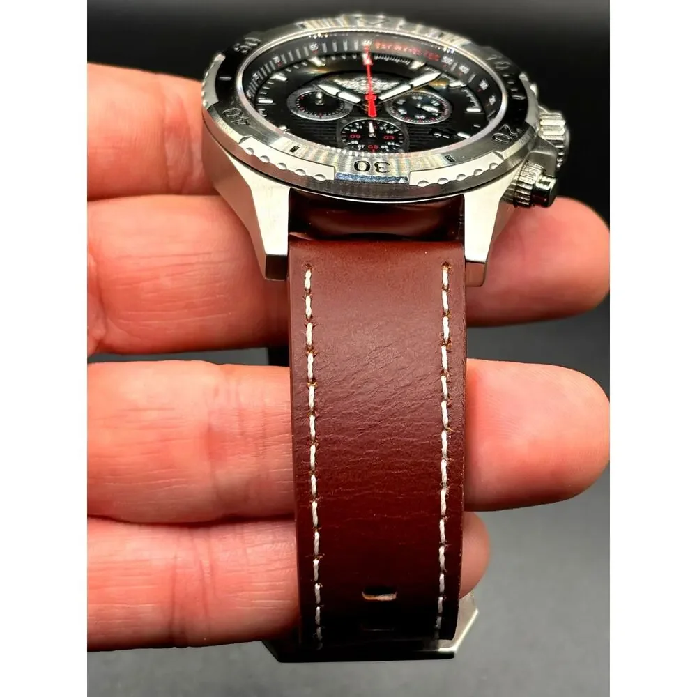 Zentler Freres Rodan ZF-15067 Swiss Chronograph Sapphire Leather 45mm Watch